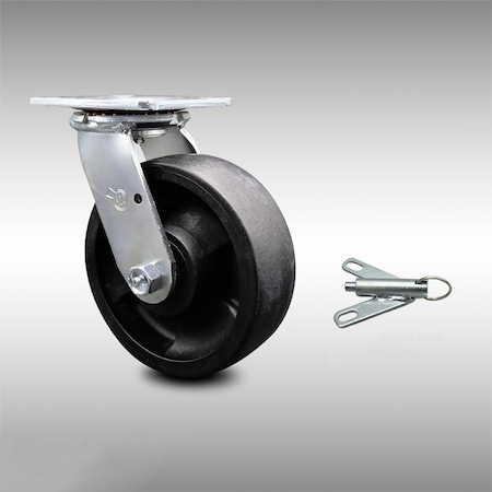 Service Caster 6 Inch SS Glass Filled Nylon Swivel Caster with Roller Bearing and Swivel Lock SCC-SS30S620-GFNR-BSL